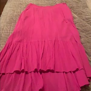 Anthropologie hot pink maxi skirt small